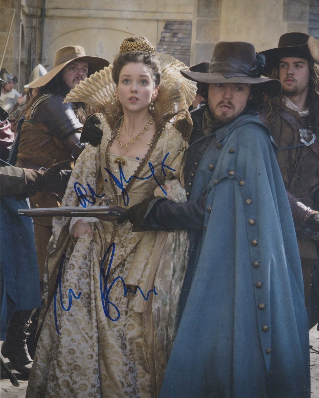 Alexandra Dowling/Tom Burke Signed The Musketeers 10x8 Photo Poster painting AFTAL