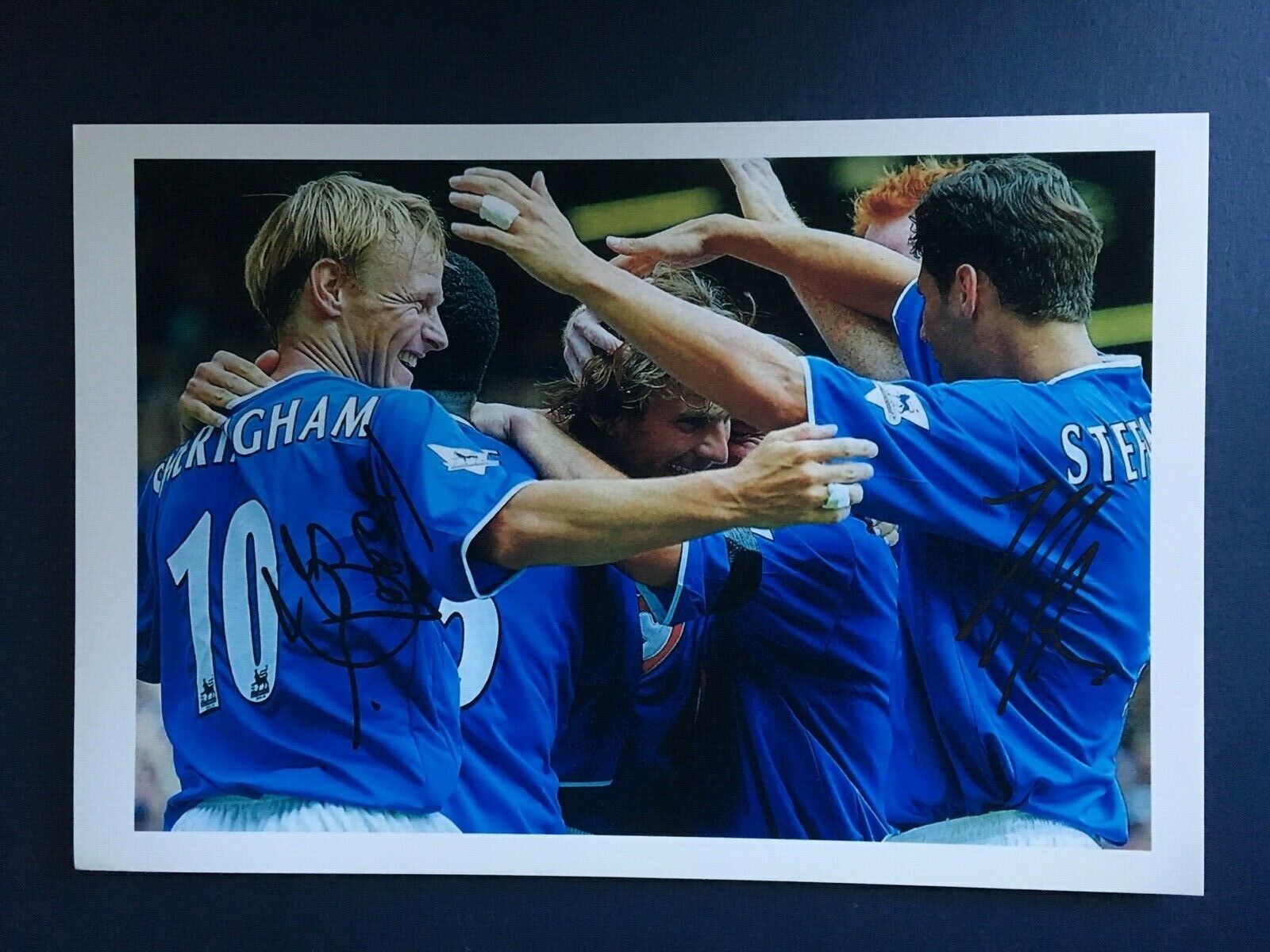 SHERINGHAM / STEFANOVIC - FORMER PORTSMOUTH FOOTBALLERS - EXCELLENT SIGNED Photo Poster painting