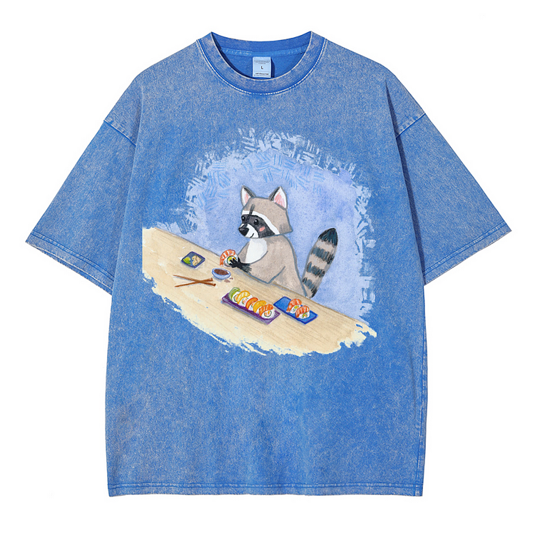 Mouse Cooking Men's washed T-shirt