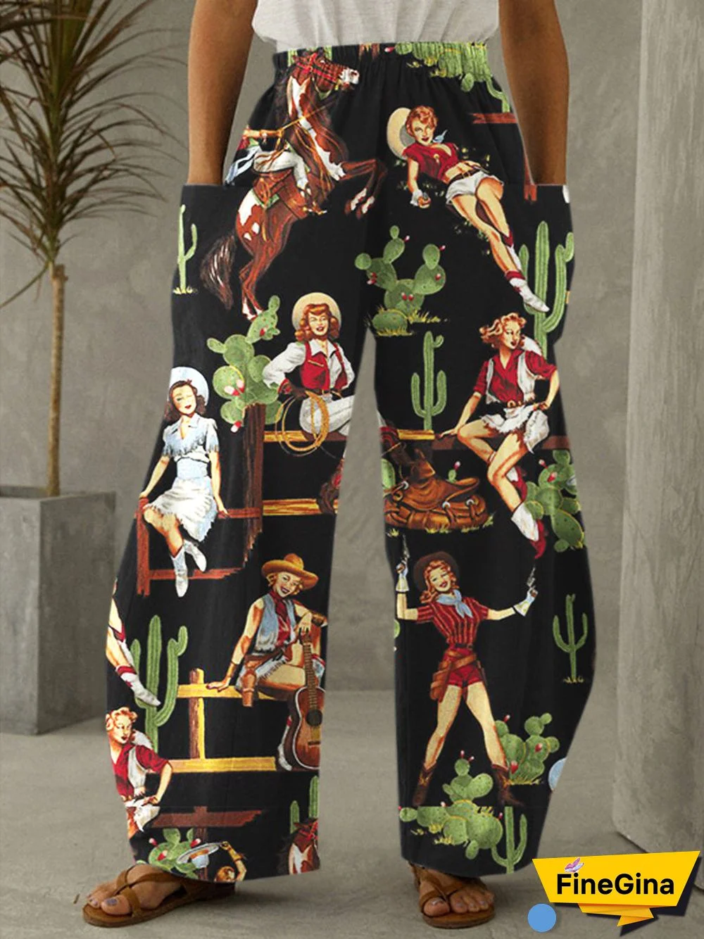 Women's Printed Vintage Pants