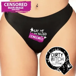 pornhint Pornhint Eat My Cum Filled Pussy, adult knickers, fetish, hotwife cuckold, sex, panties, swingers, wife, printed KNICKERS / PANTIES