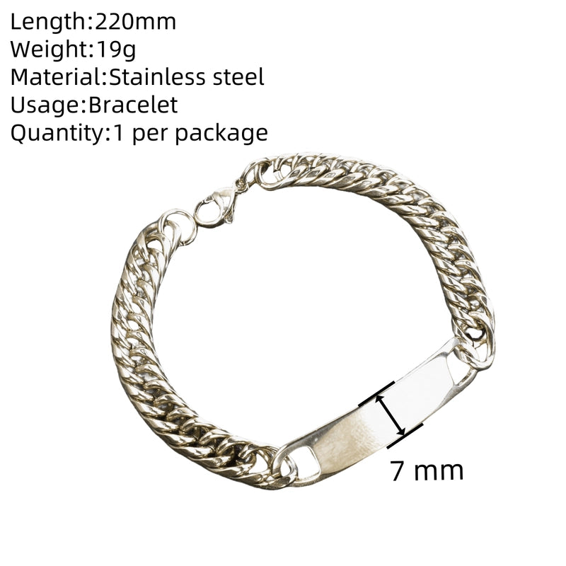 Hip-Hop Solid Color 304 Stainless Steel Plating Unisex Bracelets