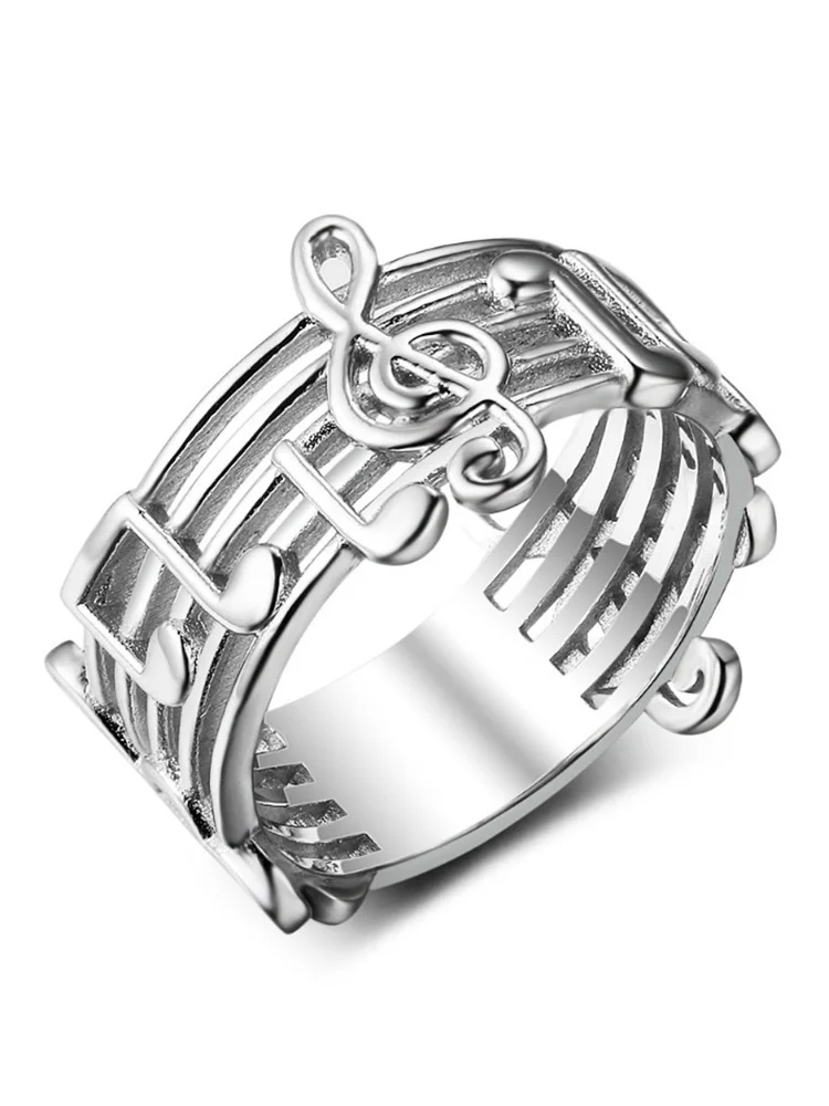 Elegant Music Notes Hollow Carved Ring