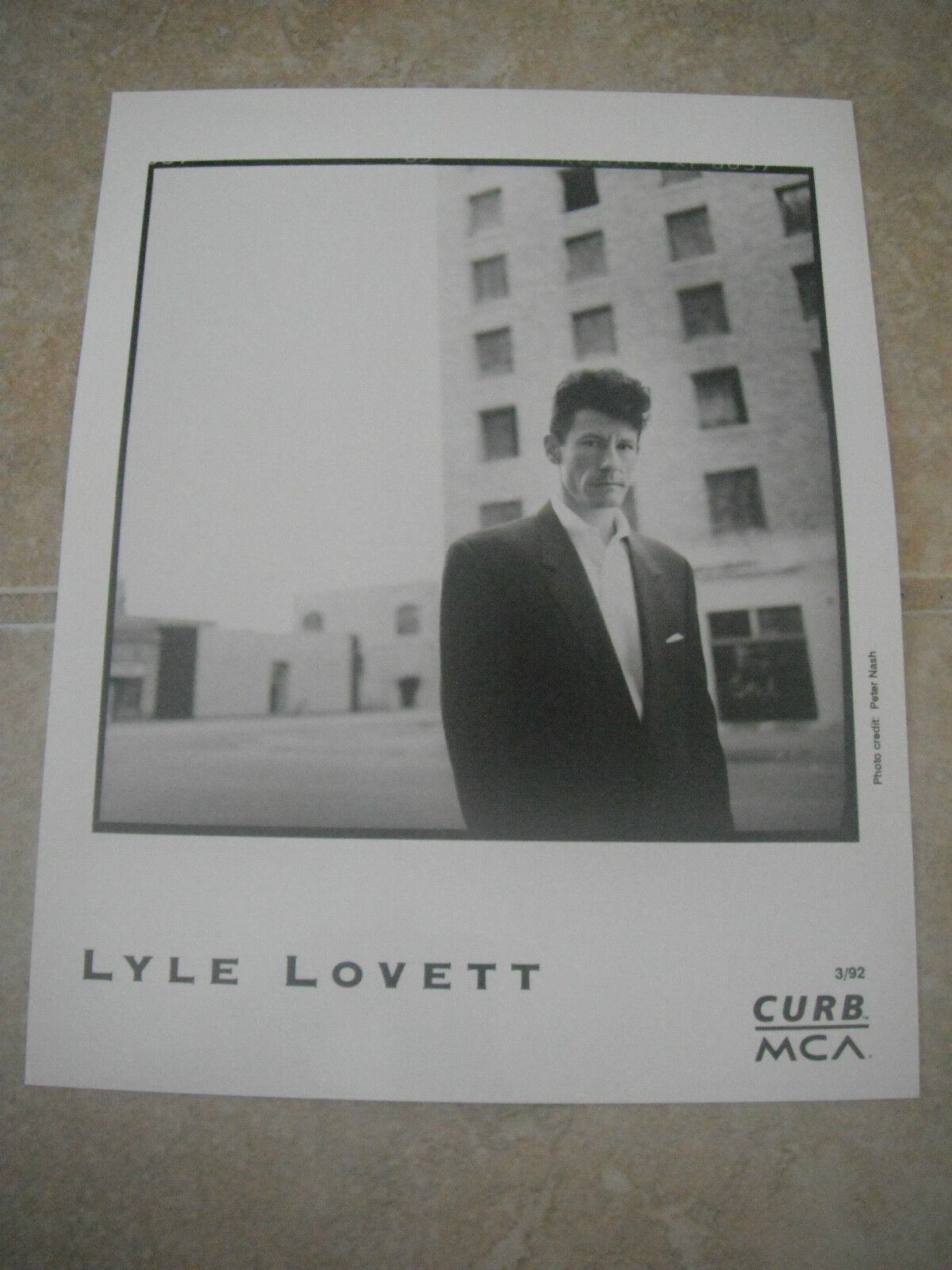 Lyle Lovett B&W 8x10 Promo Photo Poster painting Picture Original #3