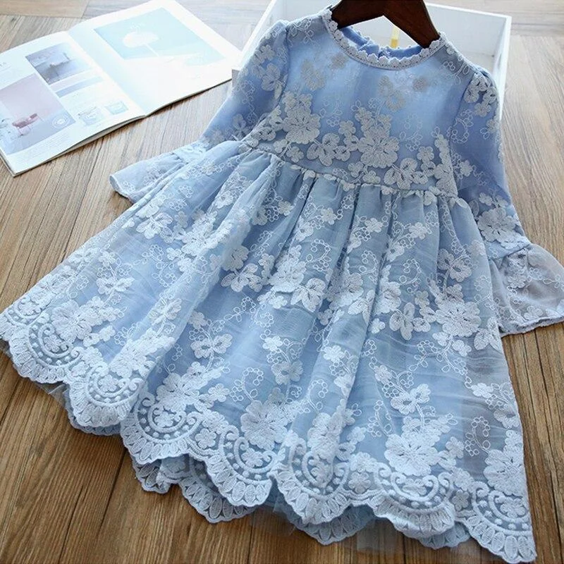 Kids Dresses For Girls Floral Lace Design Flower Party Wedding Dress Children Costume Girl Princess Dress 3 8Y Vestido Infantil