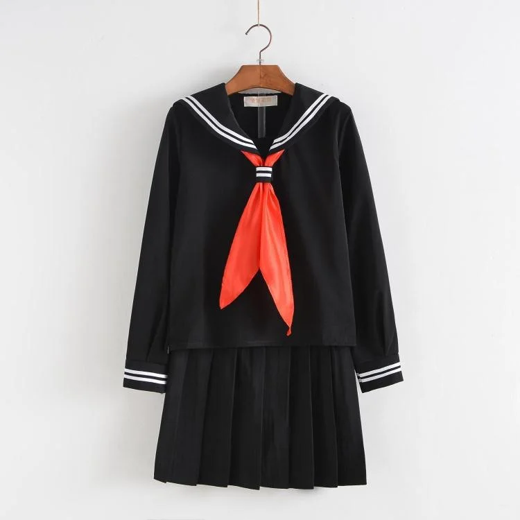 Uveng Performance Suit Mariner Suit Female Long-Sleeved College Class Uniform 100-Fold Skirt Soft Sister Suit Two Sets Of JK Uniform