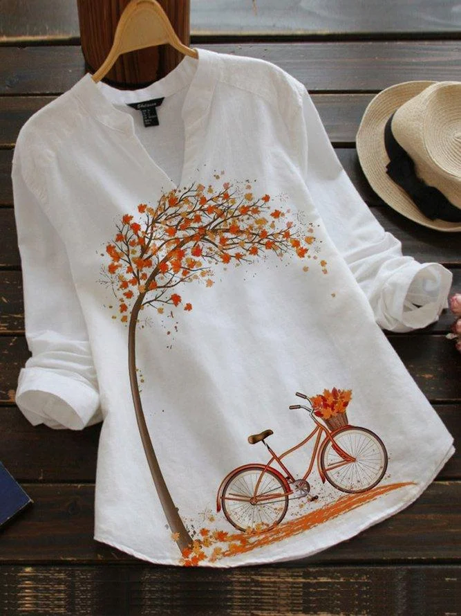 White Vintage Cotton-Blend Shirts & Tops