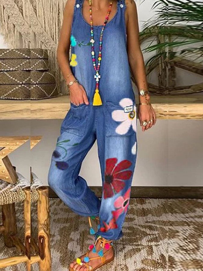🌸HOT SALE🌸Ladies Loose Printed Jumpsuit