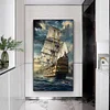 Diamond Painting-DIY Full Round Drill Sea Sailboat (80X40cm)