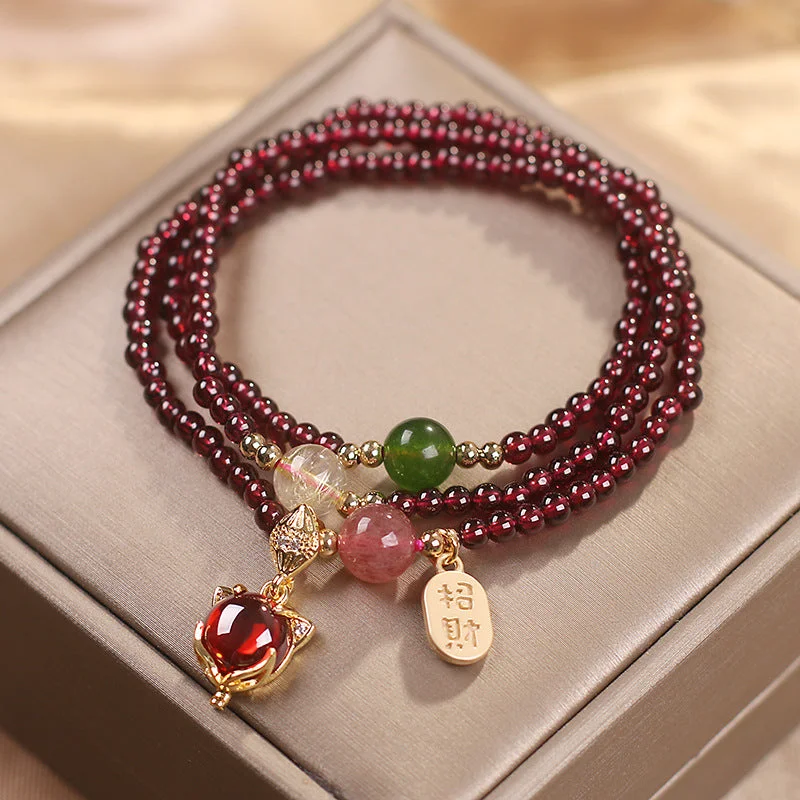 Garnet Crystal Lucky Fortune bracelet