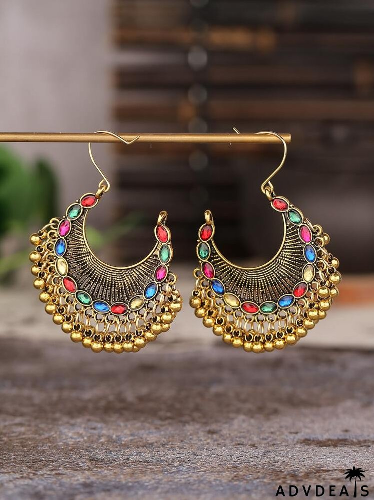 Bead Tassel Decor Earrings