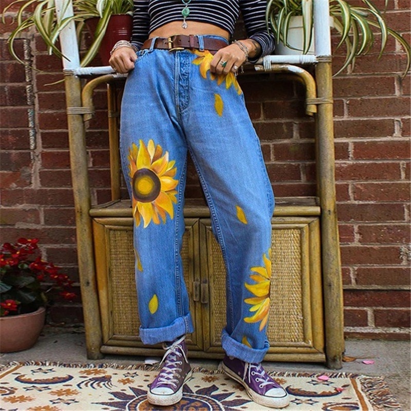 Sunflower Jeans For Women Jeans Loose Pant 2020 Autumn Winter Ladies Denim Trousers Retro Streetwear Boyfriends Woman Jeans