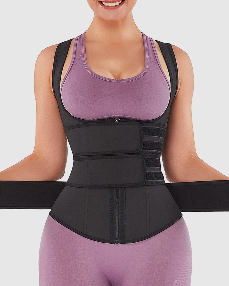 Lux Latex Vest - Triple Belt