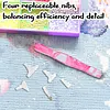 Resin Diamond Painting Point Drill Pen with 4 Various Tips Painting Arts 5D Point Drill Pen Diamonds Art Points Drills Pens for Nail Arts Rhinestone Decorations Cross-Stitch (Pink)