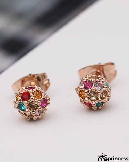 Gold Jewelry Crystal Earrings