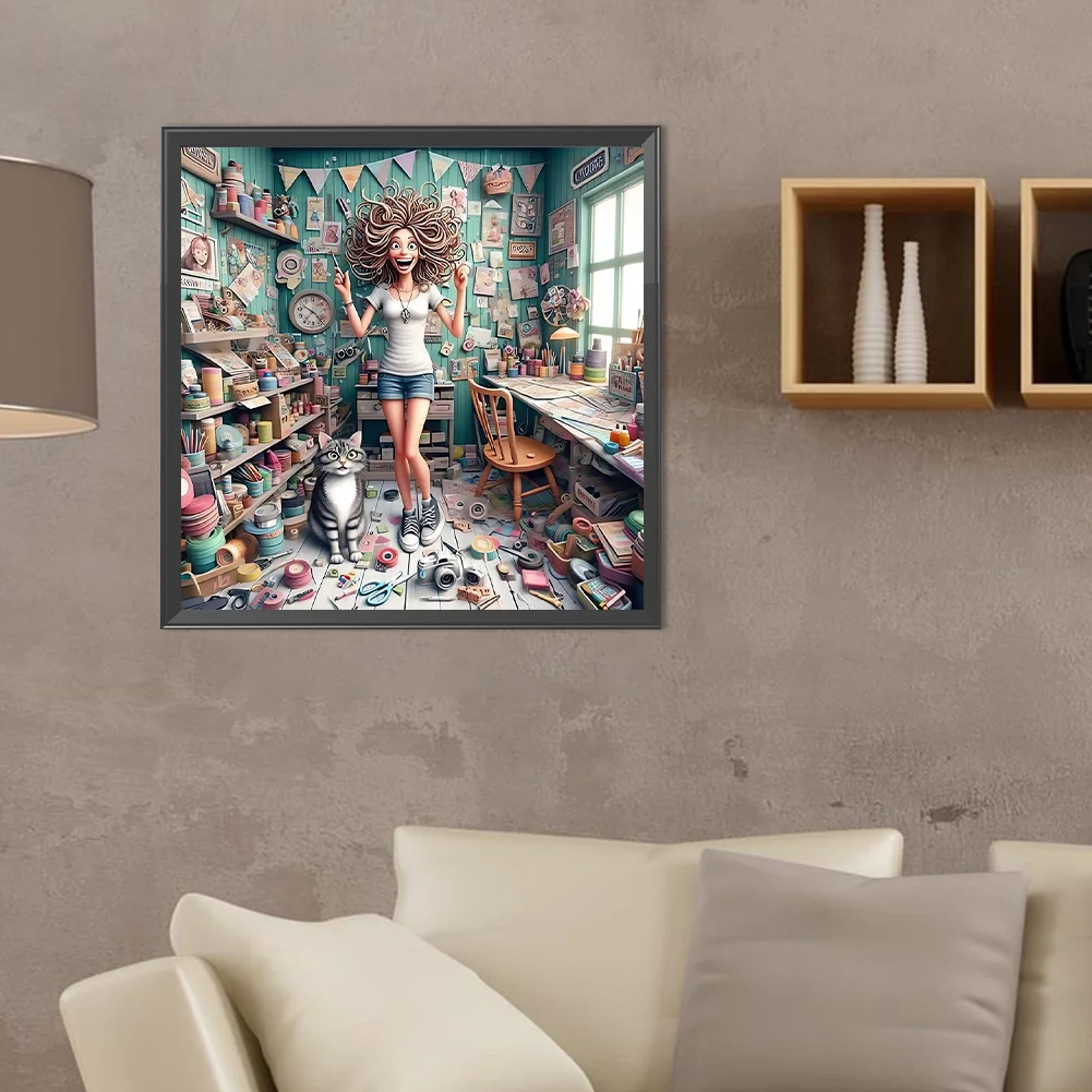 Diamond Painting - Full Round Drill - Girl(Canvas|40*40cm)