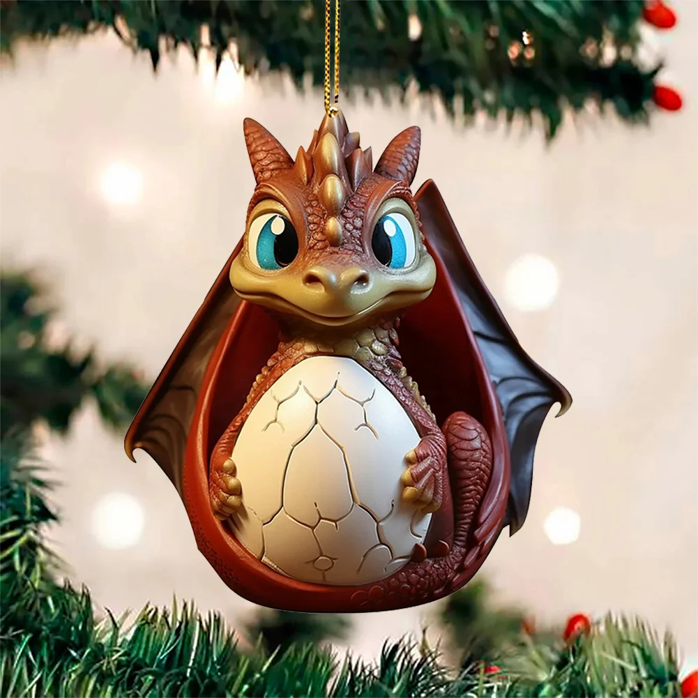 Christmas Dragon Egg Decoration Novelty Cute Acrylic Party Favors (B)