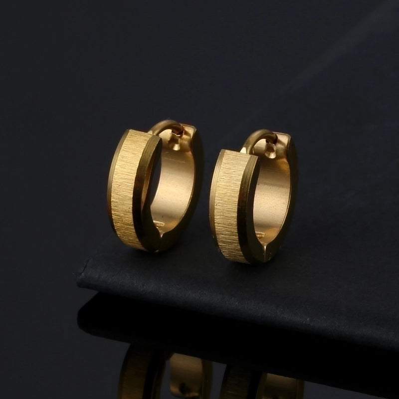 1 Piece Minimalist Solid Color Titanium Steel Plating Earrings