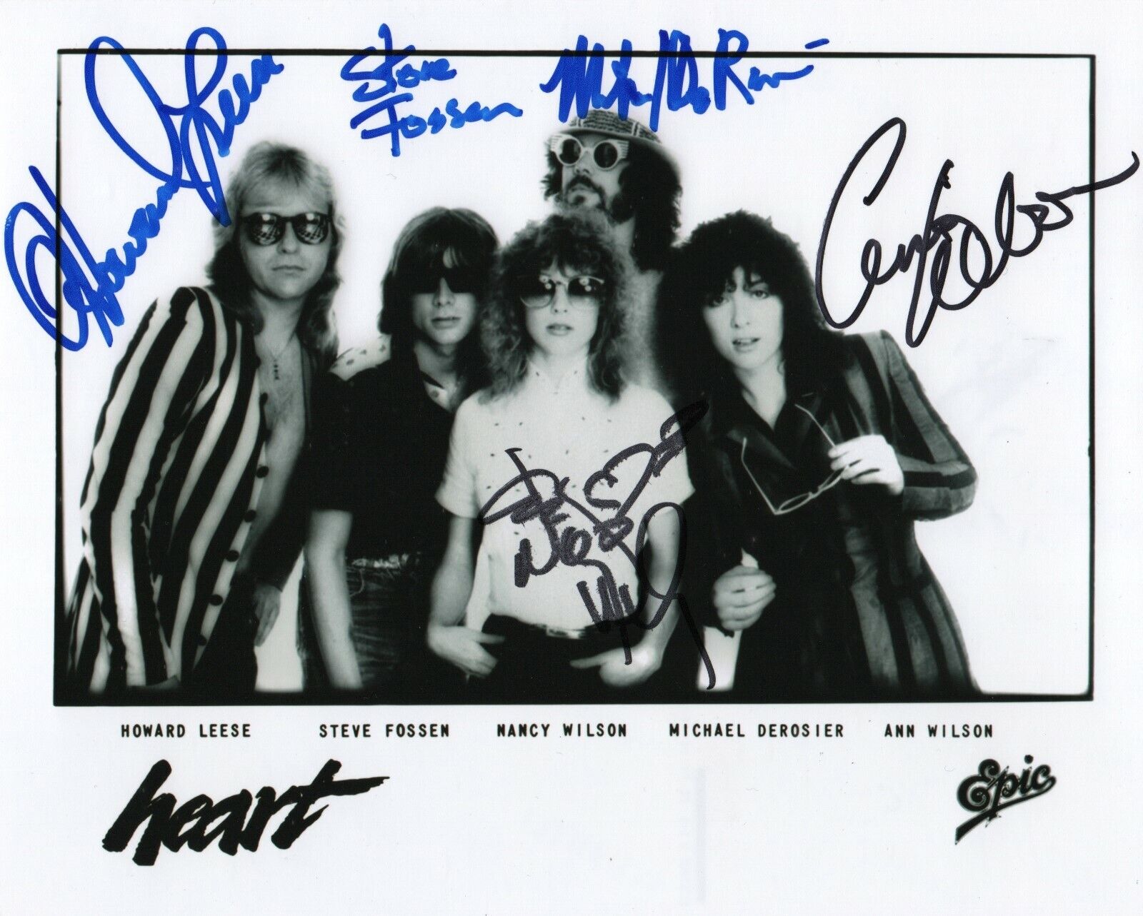 Heart band REAL hand SIGNED Photo Poster painting #2 COA Ann & Nancy Wilson + Howard Steve Mike