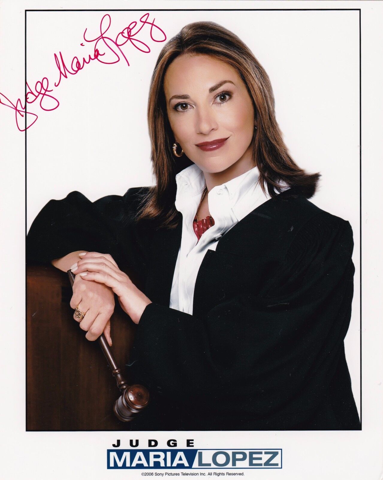 Judge Maria Lopez TV Show Autographed 8 x 10 Photo Poster painting W/COA