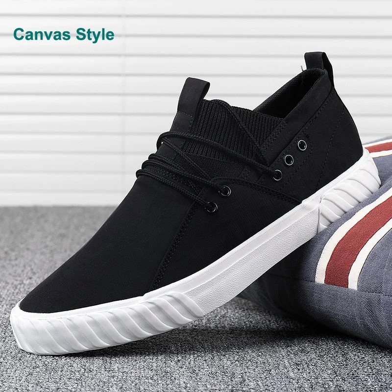 YITU British Style Men's Simple Casual Shoes Spring Autumn Men's Leisure Vulcanize Shoes Luxury Breathable Loafers Sneaker