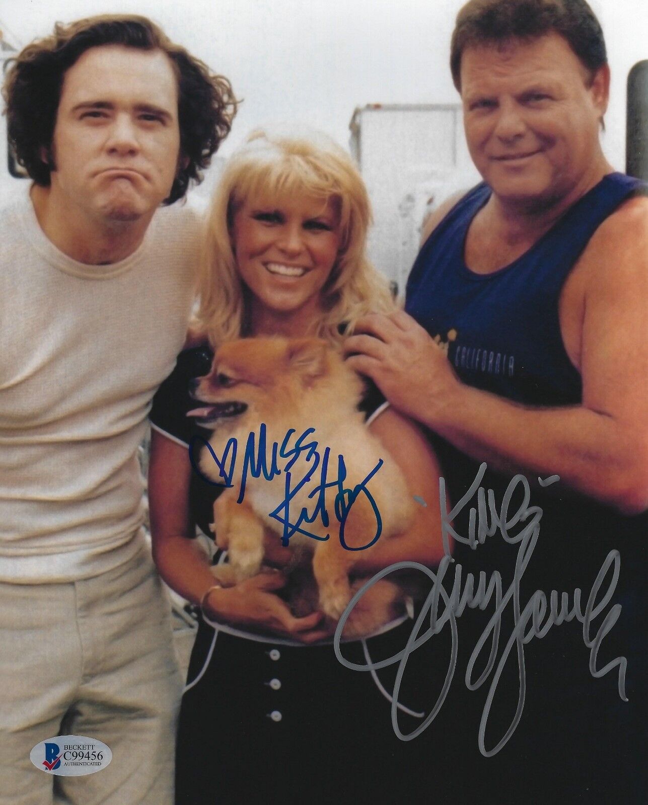 Jerry Lawler Miss Kitty Signed 8x10 Photo Poster painting BAS COA WWE Jim Carrey as Andy Kaufman