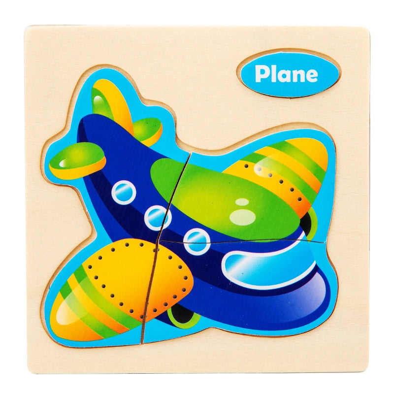 Wooden Children’s Toy Cognitive Three-dimensional Cartoon Pattern Puzzle Toy Early Education Educational Wooden Puzzle Toy