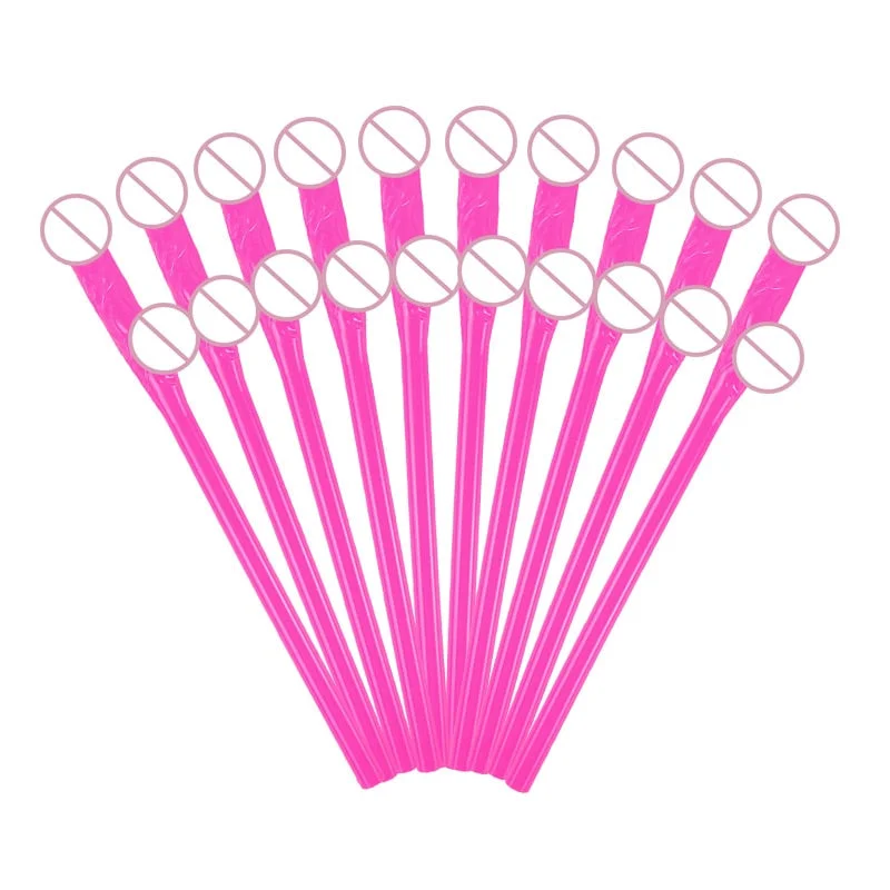 10pcs Drinking Penis Straws Bridal Shower Sexy Hen Night Bachelorette Party Decoration Nude Penis Straw Toy Bar Wedding Supplies