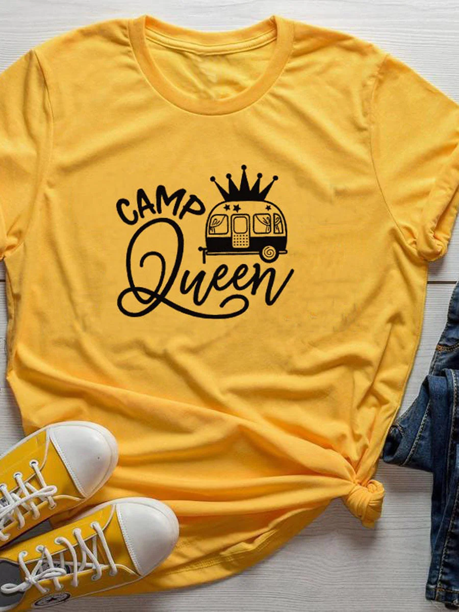 Camp Queen O Neck T-shirt