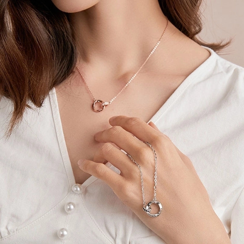 Minimalist Geometric Copper Polishing Plating Inlay Rose Gold Plated White Gold Plated Zircon Necklace