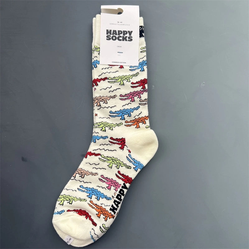 Women’s Vacation Minimalist Polka Dots Cotton Crew Socks A Pair