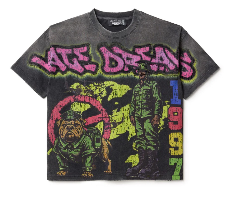 Aonga American Street Hip Hop Printed T-shirt High Street Retro Washed Loose Harajuku Fashion Street Trend Casual Couple Y2K Top aonga