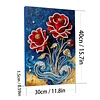 DIY Pearl Painting Red Rose for Home Wall Decor with Frame(40*30cm)