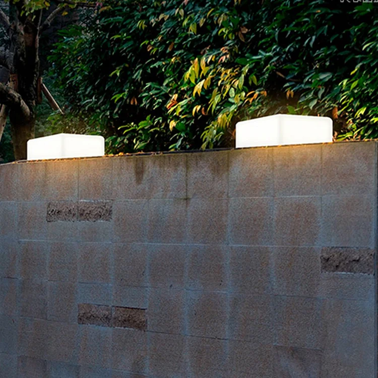 Square Acrylic Ice Cubes Waterproof White Modern Solar Lights Outdoor - Appledas