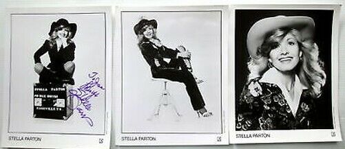 Lot of 3 STELLA PARTON Promo Photo Poster paintings 1 AUTOGRAPHED