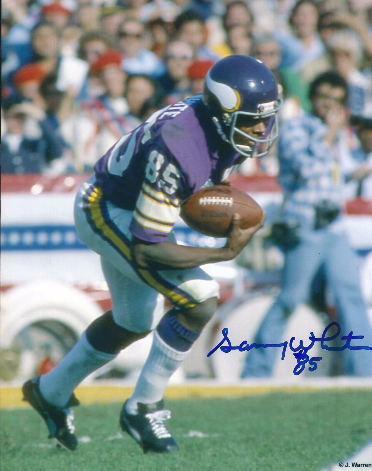 Autographed Sammy White Minnesota Vikings 8x10 Photo Poster painting - COA