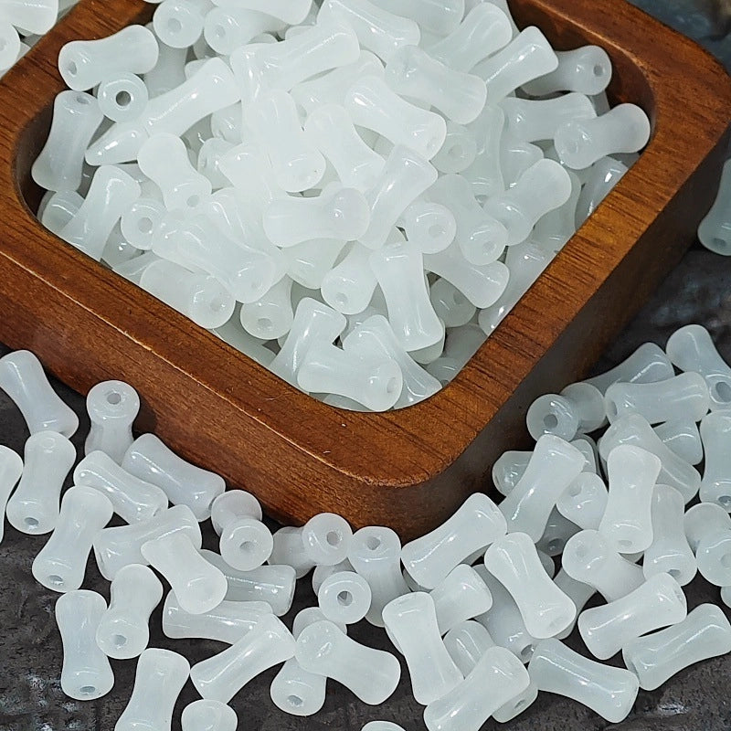 50 PCS/Package 4*8mm 6 * 12mm Glass Bamboo Beads