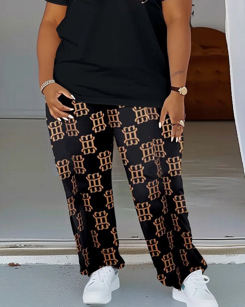 Women's Plus Size Nope Not Today T-Shirt and Trousers Suit