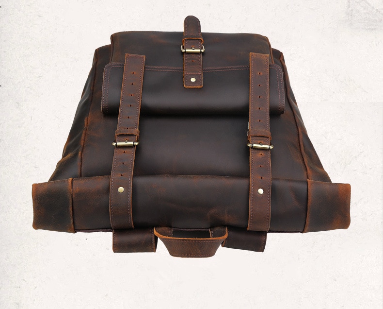 Top Display of Woosir Genuine Leather 17" Laptop Backpack Travel