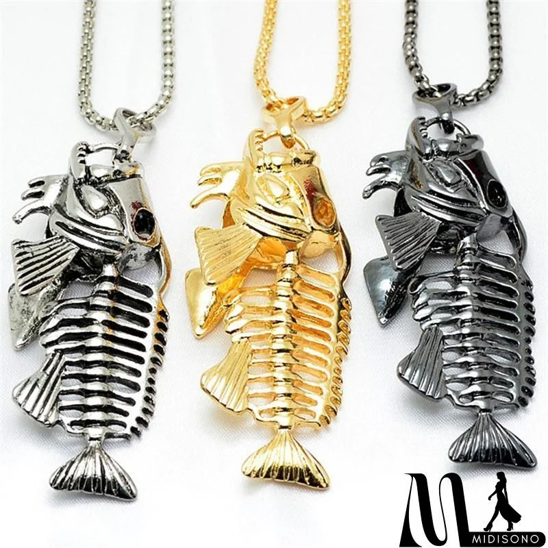 MidiSono - Cool Fishbone Pendant Necklace