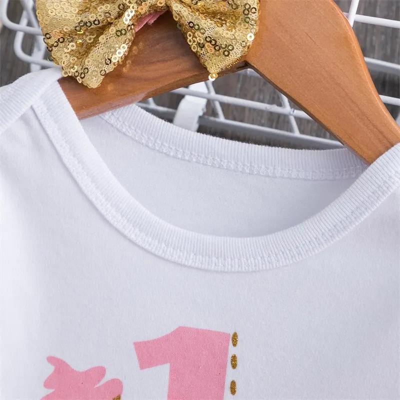 1 Year Girl Baby Birthday Dress Summer New Cotton Kids Baby Clothes First 1st Birthday Christening Dresses For Toddler Girls