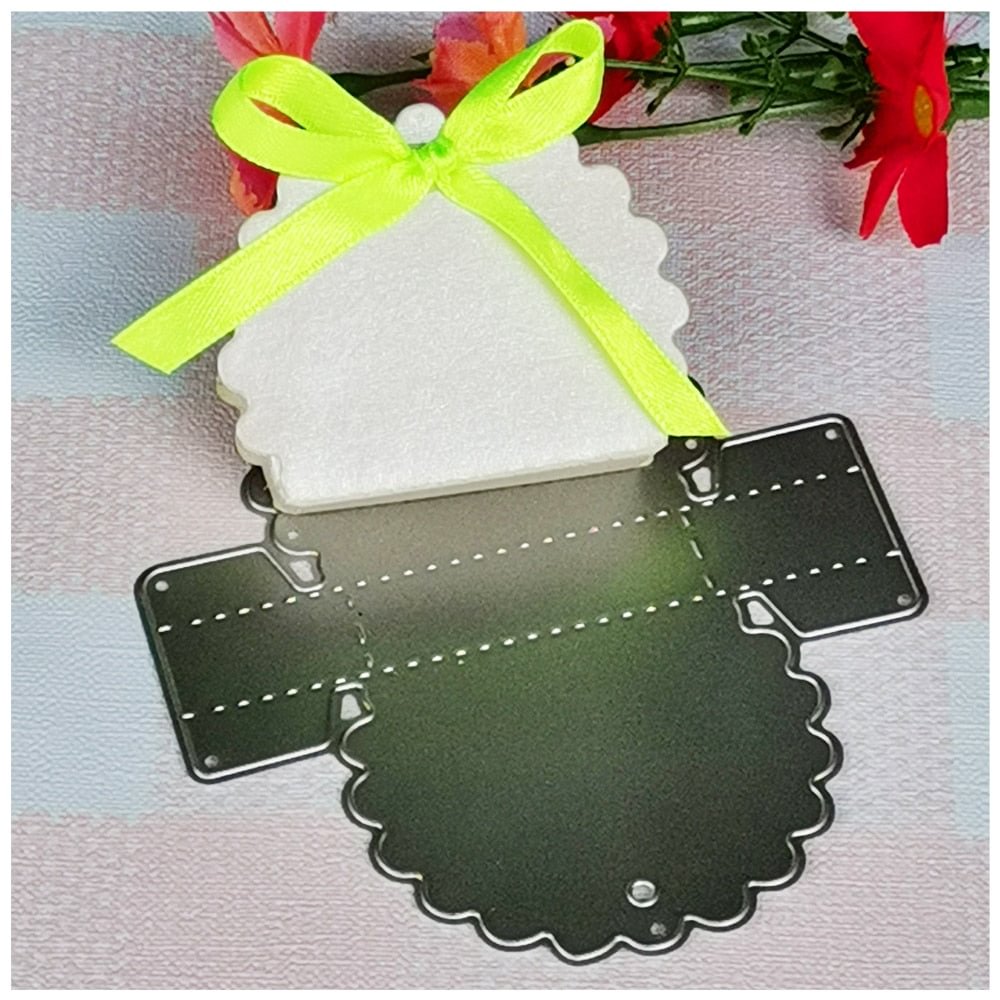 Wave Shape Gift Box Metal Cutting Dies Stencil Template for DIY Scrapbooking Die Cuts Paper Card Making Craft Dies Cut Die 2021