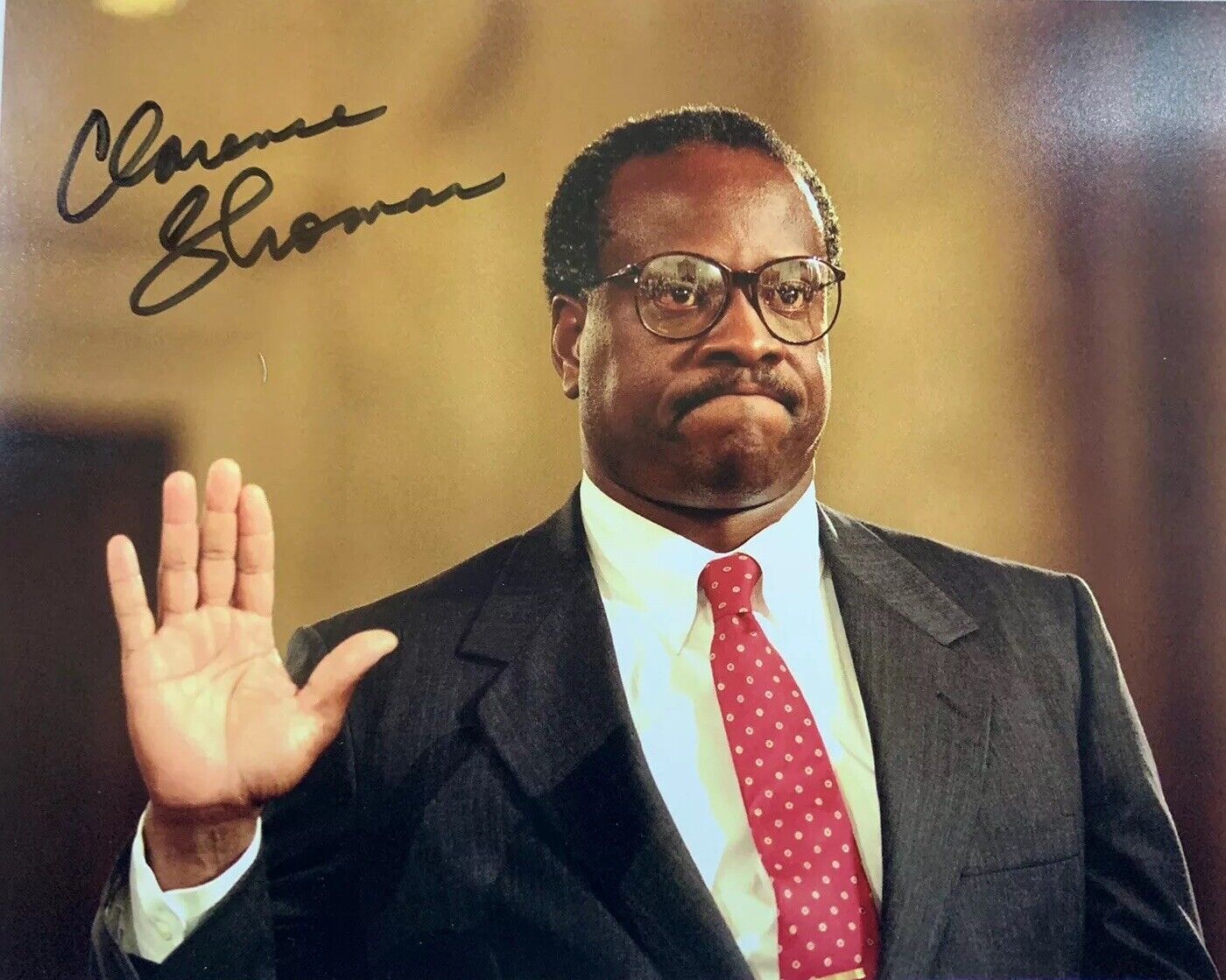 CLARENCE THOMAS SIGNED 8x1O Photo Poster painting SUPREME COURT JUSTICE AUTO AUTHENTIC RARE