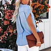 Women's Elegant Denim Short Sleeve Blouse