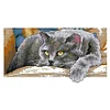 (Small Size)Black Cat - 14CT Stamped Cross Stitch - 28*16cm