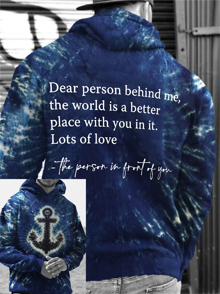 Men's Dear Person Behind Me Anchor Tie Dye Hoodie