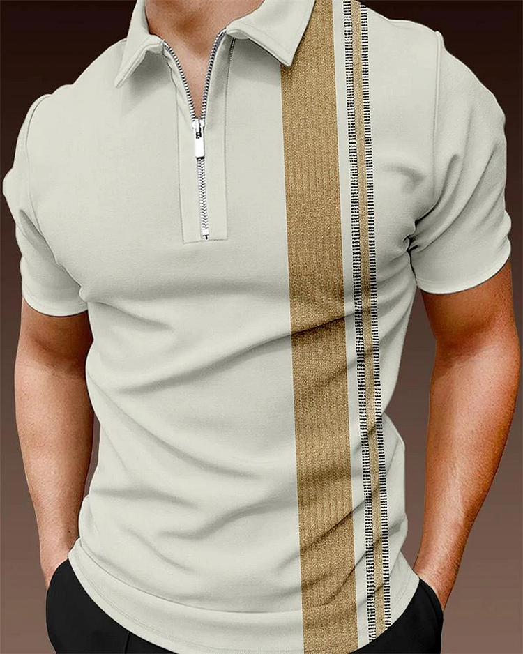 Men's Casual Chain Print POLO Shirt