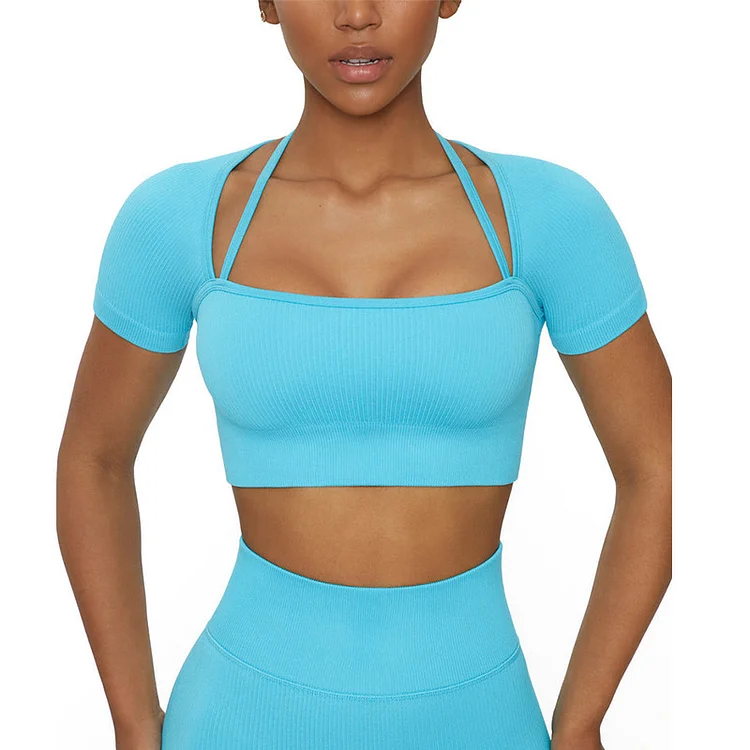 PASUXI Women Yoga Set Workout Sportswear Gym Clothing Fitness Long Sleeve Crop Top High Waist Leggings Sets Sports Suits 