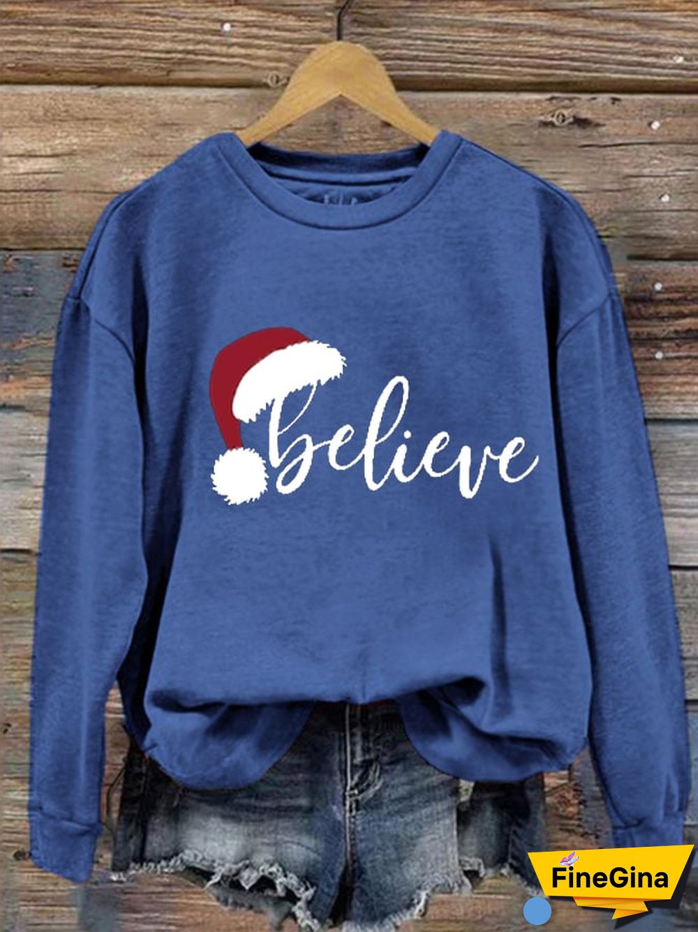 Women's Merry Christmas Christmas Believe Printed Sweatshirt