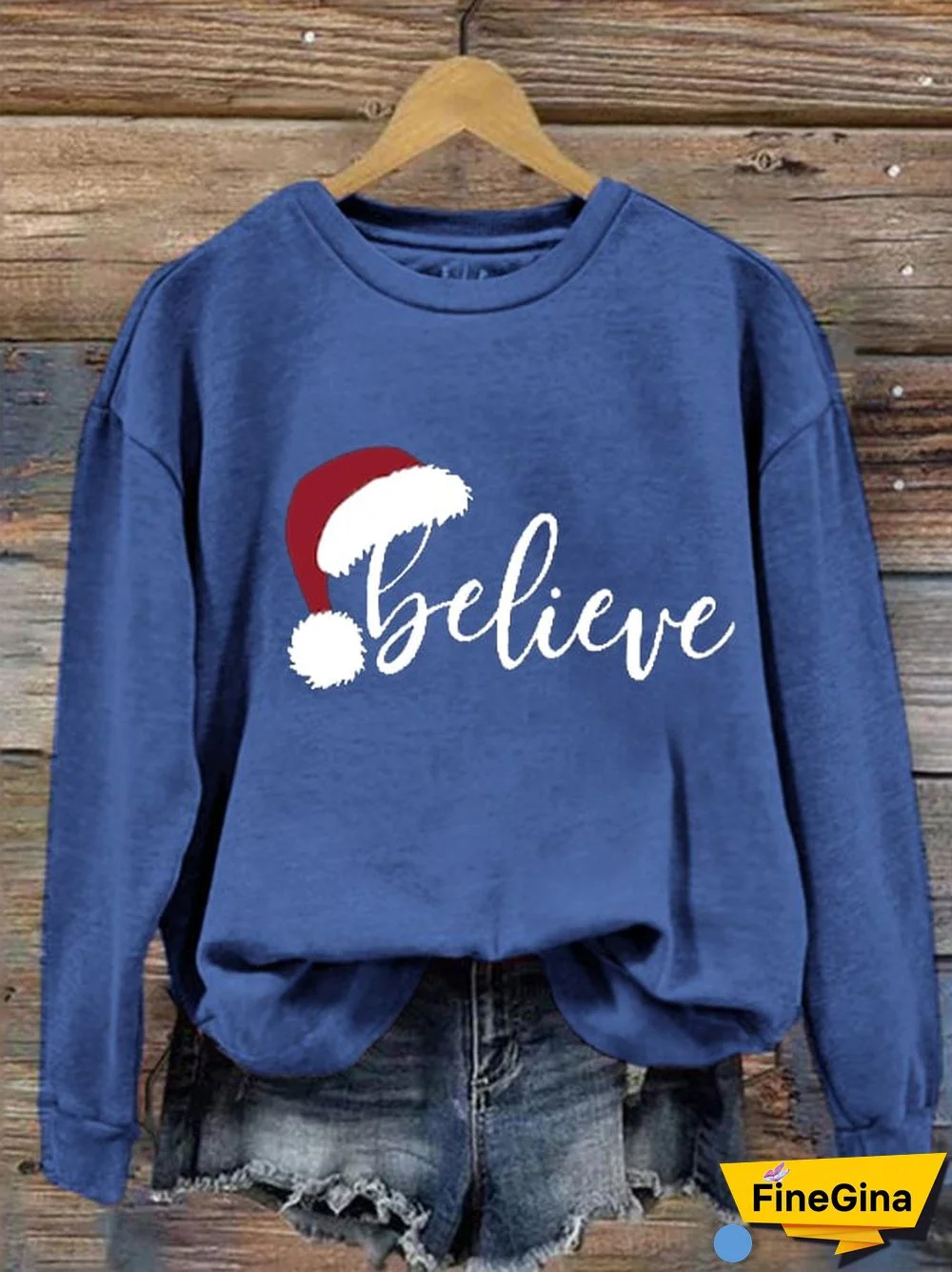 Women's Merry Christmas Christmas Believe Printed Sweatshirt